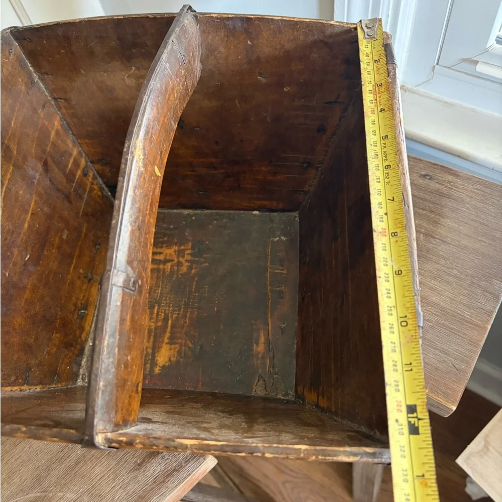 Antique LARGE Chinese Wooden IRON Rice gathering Grain Bucket